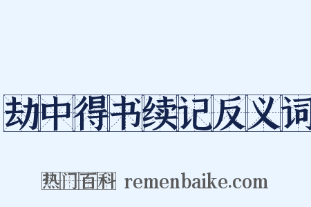 劫中得书续记反义词是什么意思的图片